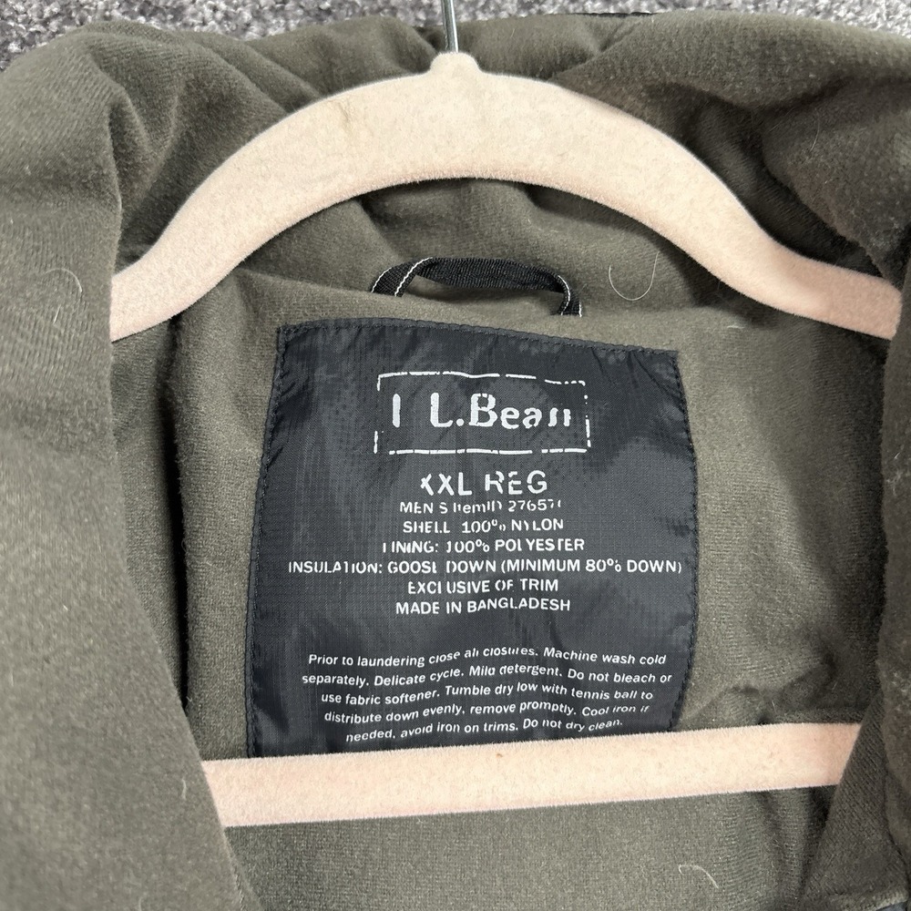 L.L. Bean Vest Mens XXL Black Goose Down Puffer Jacket Full Zip Insulated - Picture 6 of 8